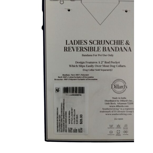 Southern Living Ladies Hair Scrunchie and XS Small Dog Reversible Bandana Floral - Picture 5 of 7